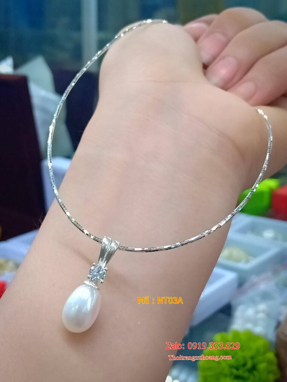 DÂY CHUYỀN VÀ MẶT DÂY CHUYỀN NGỌC TRAI NT03